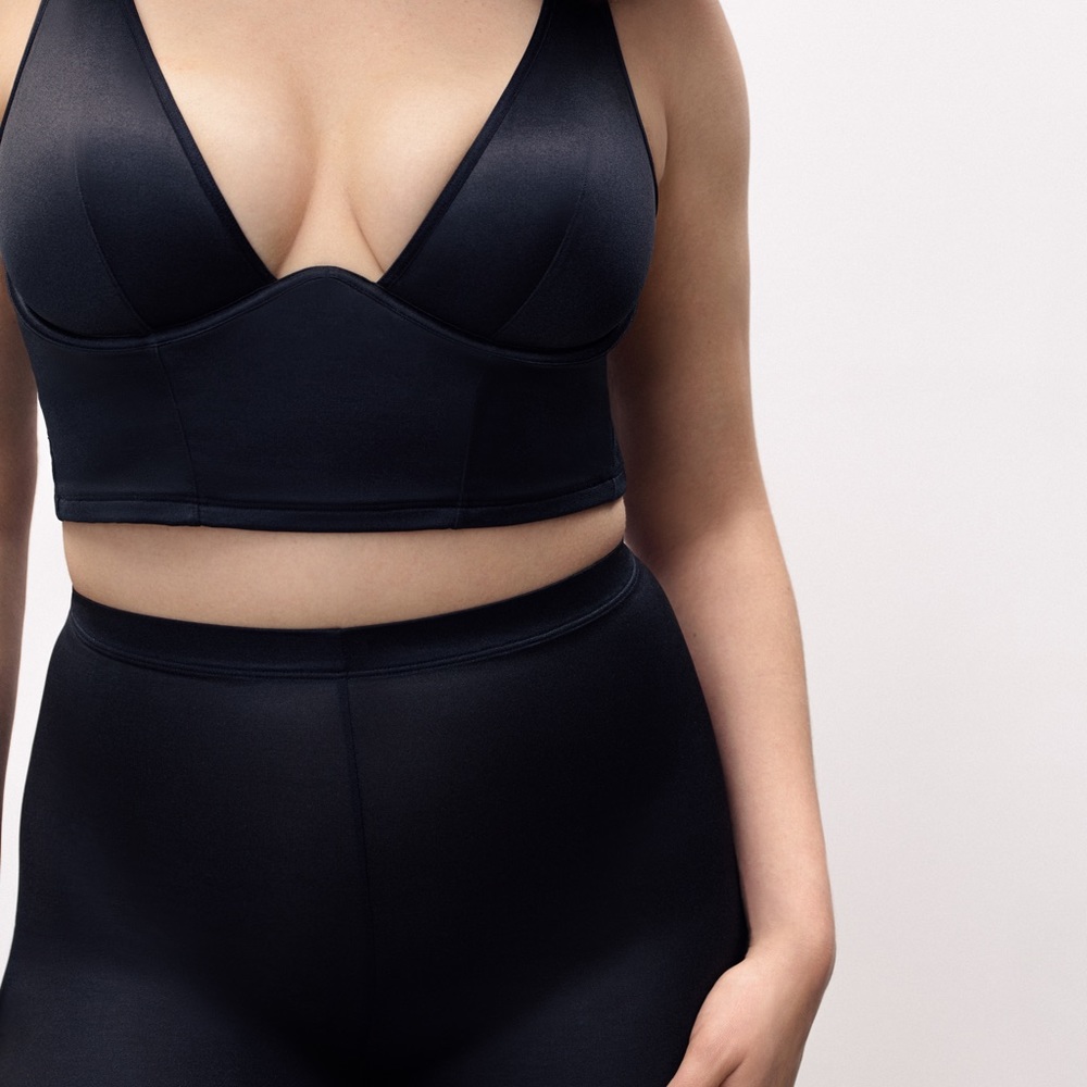 NWT SKIMS Glissenette Corset Top in Onyx Black S